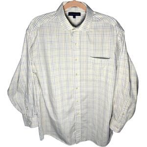 Tommy Hilfiger White with colored lines Mens Button Down Shirt Size16-16.5 32-33